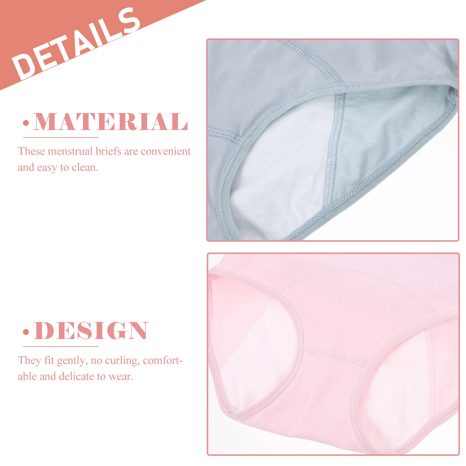 

3 Pcs Physiological Pants Cotton Period Briefs Comfortable Women Breathable Underwear Knickers Sanitary