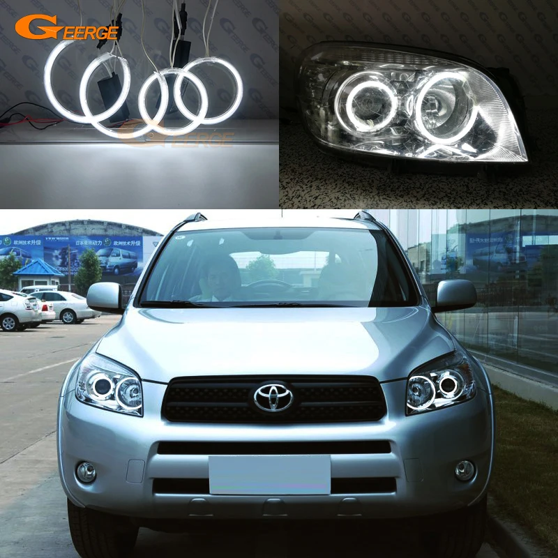 Geerge For Toyota Rav 4 Rav4 III 2005 2006 2007 2008 Projector Headlight Excellent Ultra Bright CCFL Angel Eyes Halo Rings Kit