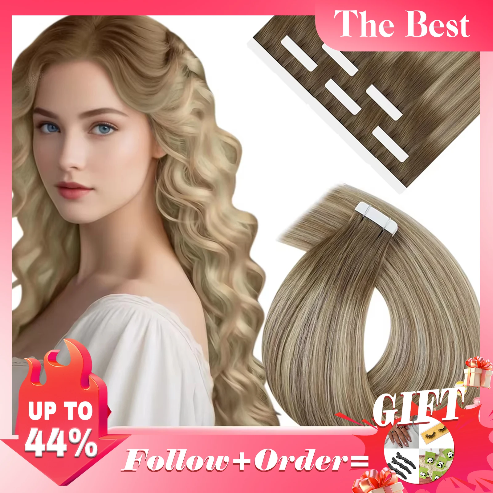 

YoungSee Tape in Extensions Human Hair Real Natural Hair 12-24 Inch Invisible Tape in Human Hair For Woman 20Pcs &40Pcs