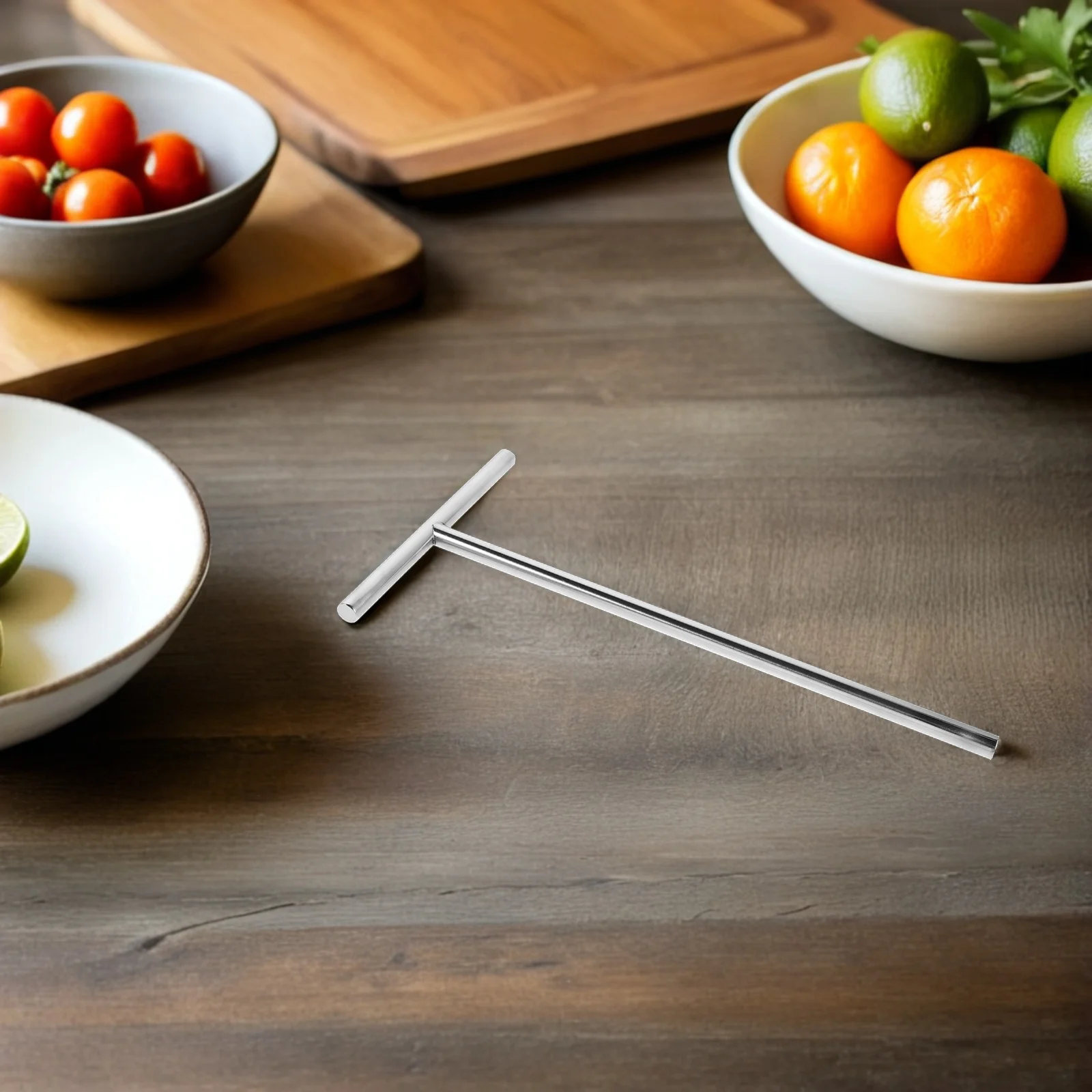 Espátula para Crepas en Forma de T de Acero Inoxidable, 10.22x5.15x0.39 Pulgadas, Herramienta para Espalmar Panqueques y Huevos, Fácil de Limpiar, Versátil para el Desayuno