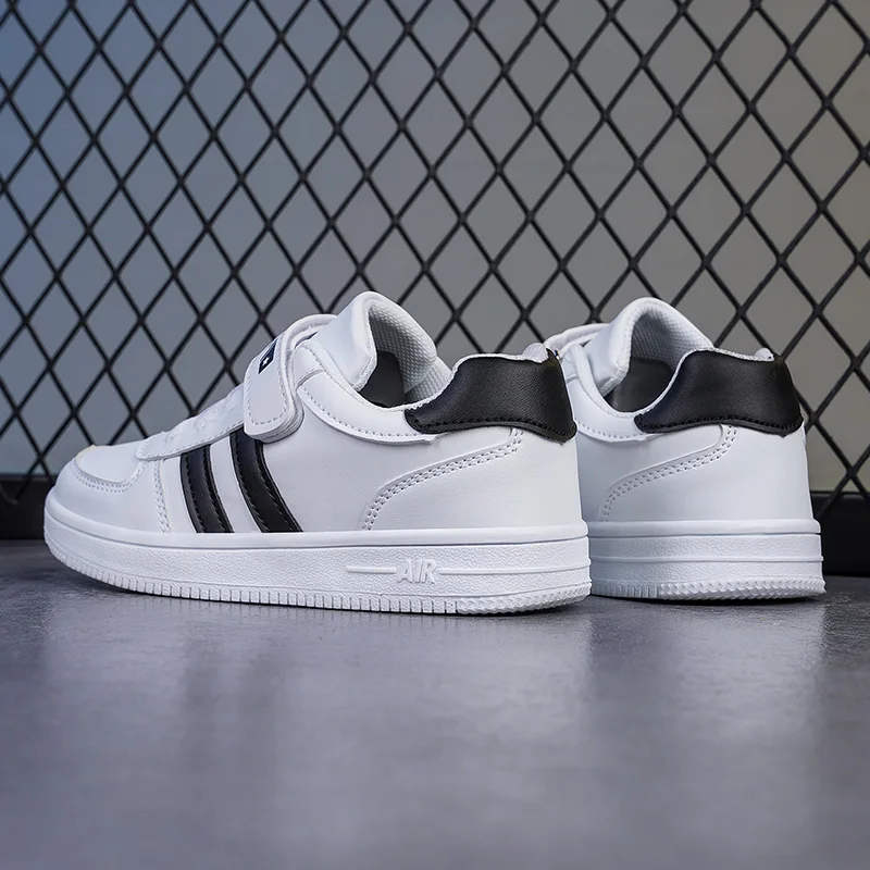 Kinder-Schulsport-Wanderschuhe, modische weiße Freizeit-Sneaker für Jungen und Mädchen, rutschfeste Kinder-Laufschuhe mit weicher Sohle – Detail 6
