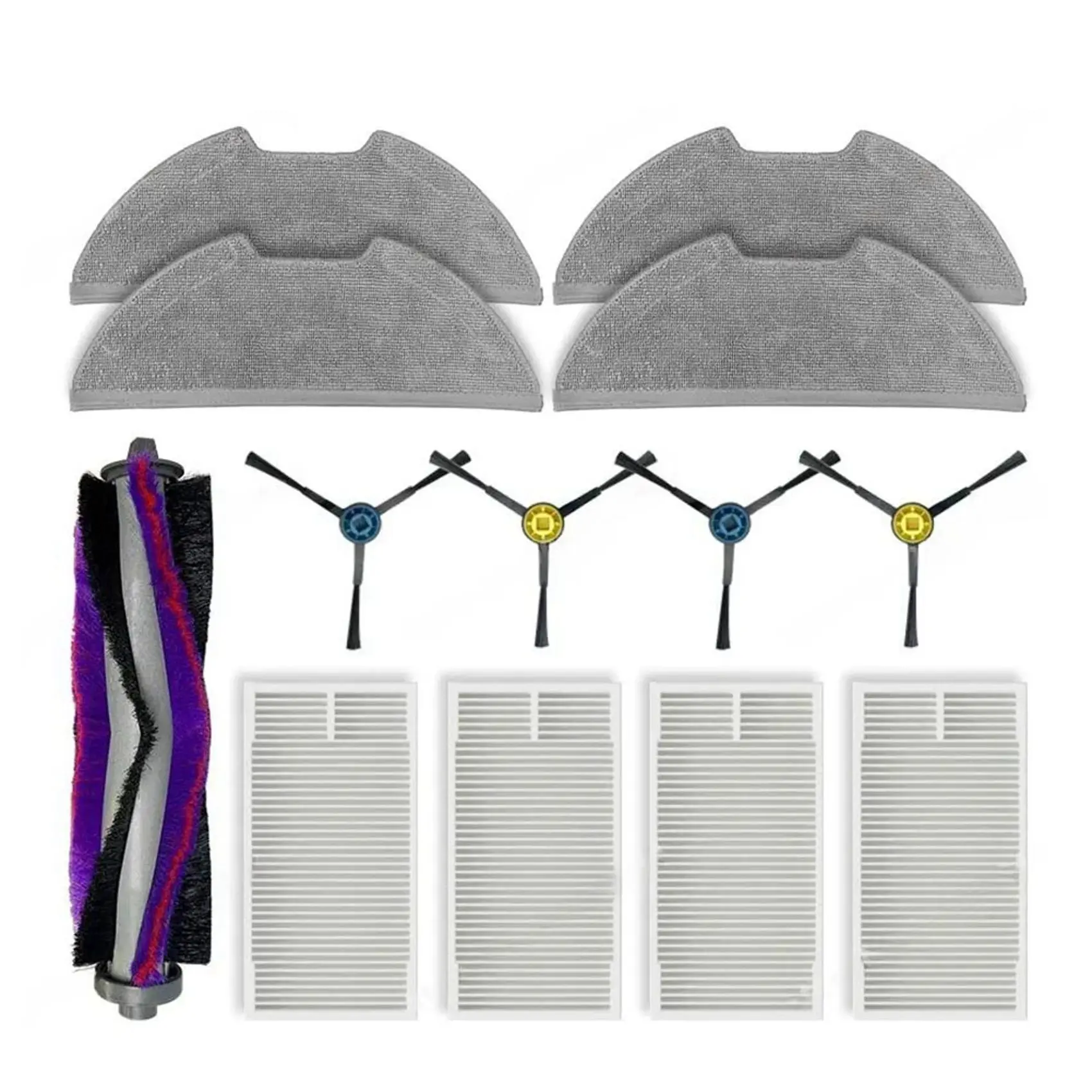 【付属品】2セット-midea-m9-eureka-nere10s-e10s-obode-a8-交換部品アクセサリー-メインサイドブラシ-フィルター-モップクロス