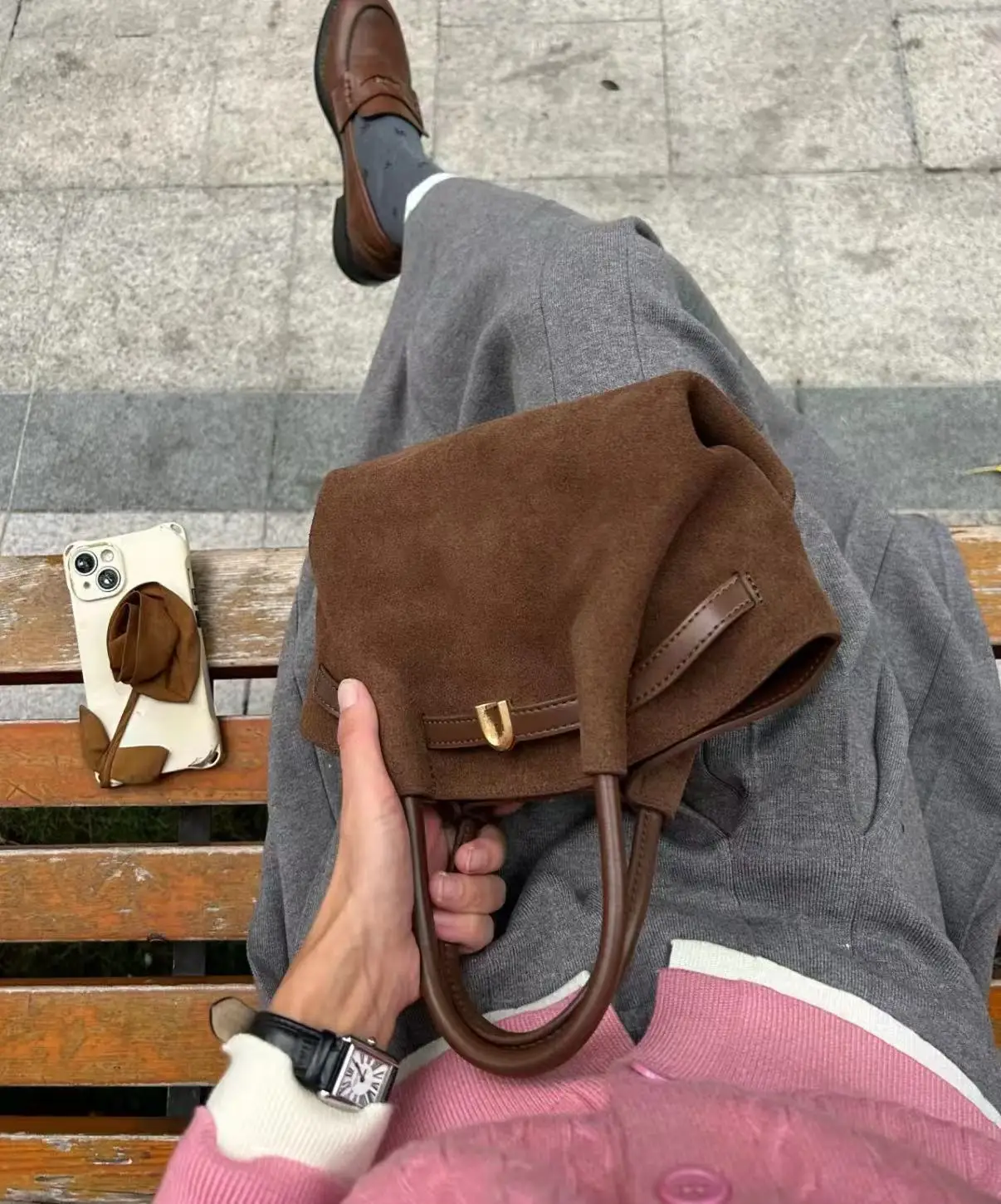 

NEW Women's Fashion Commuter Leather Handbag, Large Capacity Suede Shoulder Commuter Dumpling Bag, Shoulder Bag
