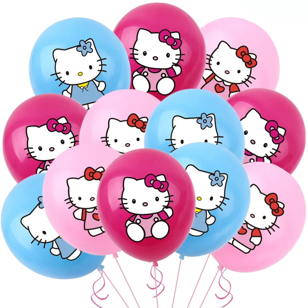 Hello Cat Balloons Set 12inch Kuromii Globlos Pink KT Balloon Birthday Party Decoration Baby Shower Wedding Supplies KT Decor