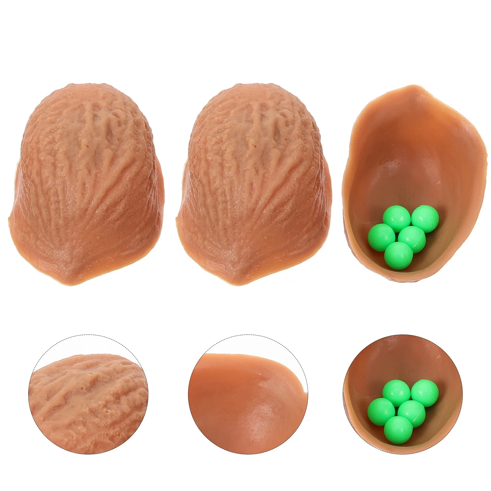 

3pcs 3 Walnut 5 Balls Trick Set Lightweight Fun Game For Kids Wizard Play Educational Intelligence Development Three