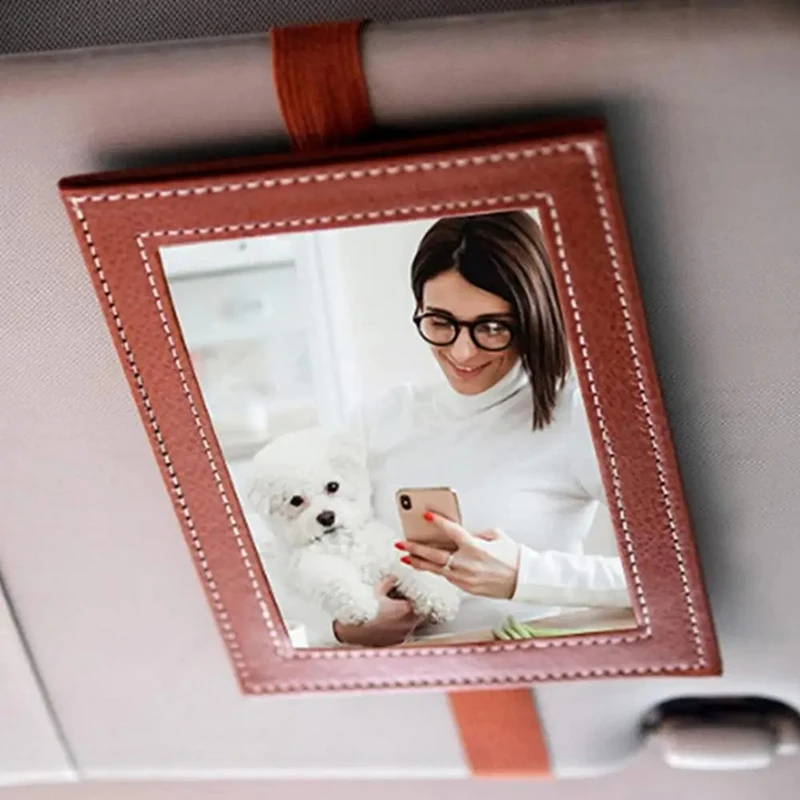 AS94-Montura de fotos para visera de coche, visera de cuero PU para coche, decoración de marco de fotos, accesorios interiores de automóvil para el día del padre