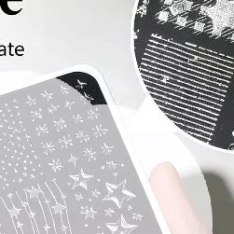 Cartoon Moon Stars Nail Stamping Plates Rectangle Template Stencils Nail Art Stamp Image Plate Manicure Nail Print Tools
