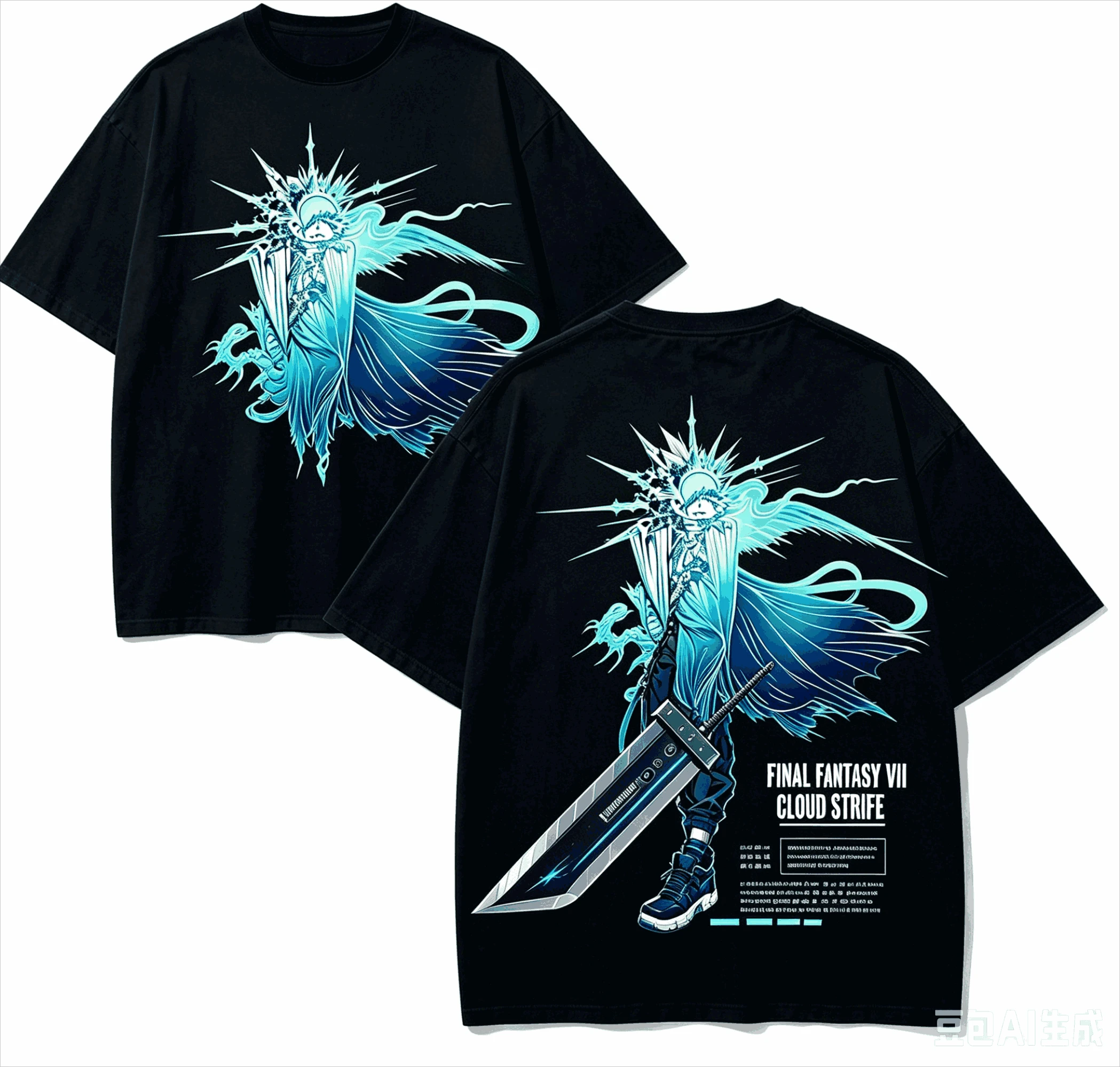 2026 Final Fantasy Tifa Front Back Printed T‑shirt, Pure Cotton, Harajuku Streetwear, Unisex Casual Tee for Game Lovers Fans view 4