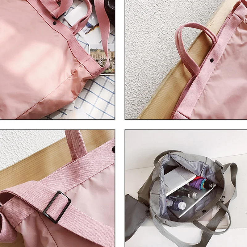 Bolsa de viagem de grande capacidade para senhoras, bagagem de mão, rosa claro, bolsa de fitness impermeável, adequada para amantes