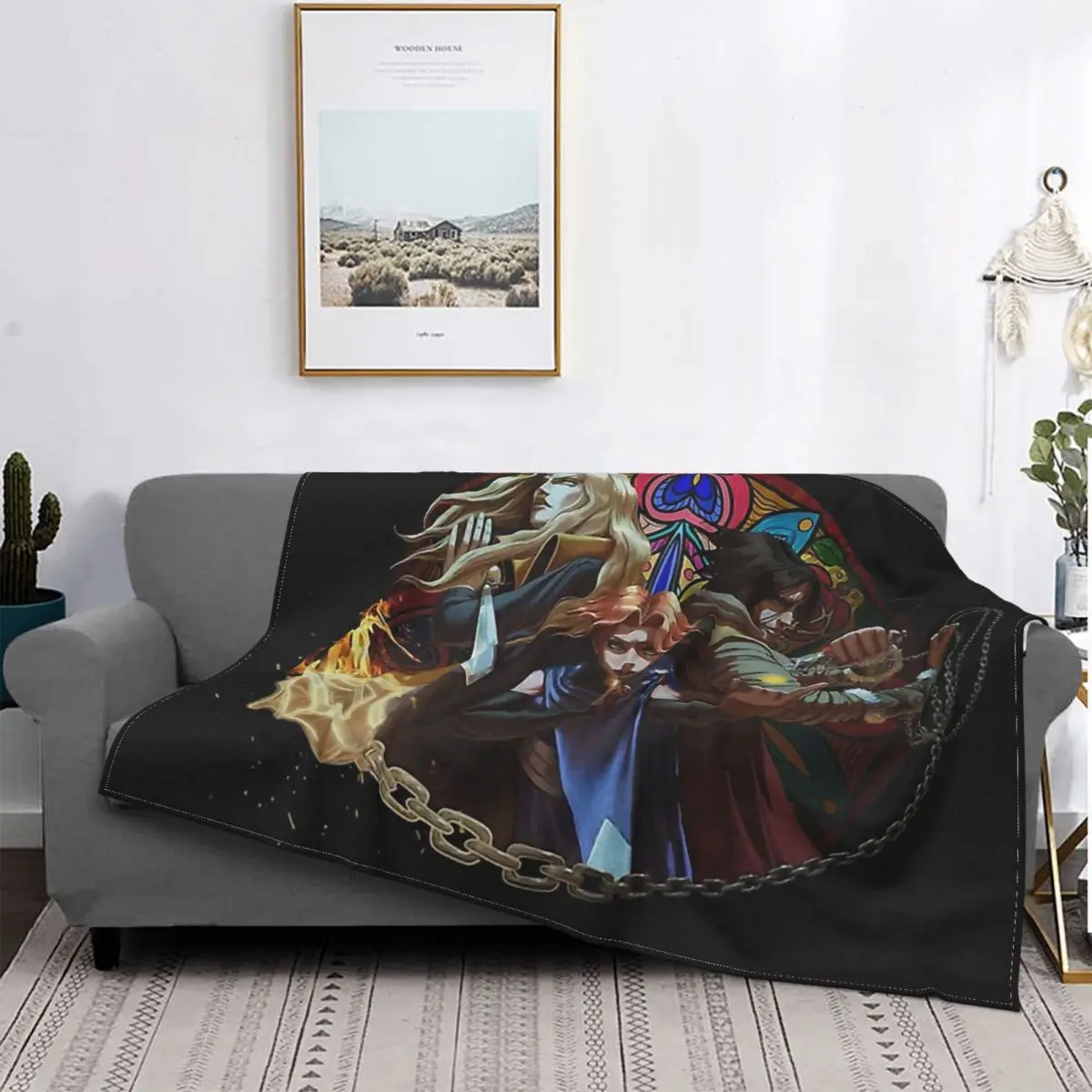 Game Castlevania Blanket Fleece Spring Autumn Gabriel Belmont Multifunction Thin Throw Blankets For home Travel Bedspread