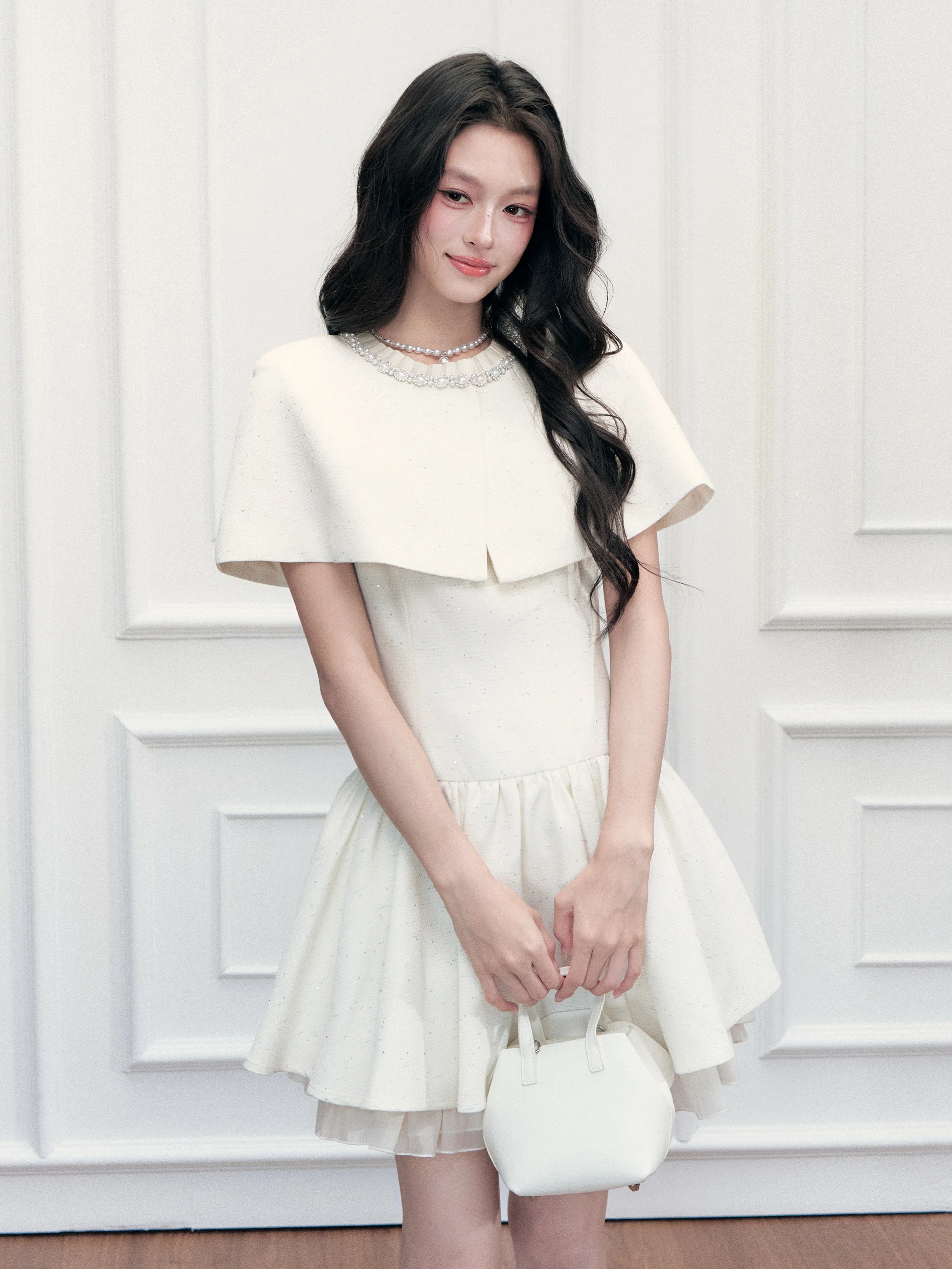 Fragile Heart Sweet Princess Dress Sparkling Evening Gown Girl's Fashion Ensemble Breathable Lightweight Nylon Fabric
