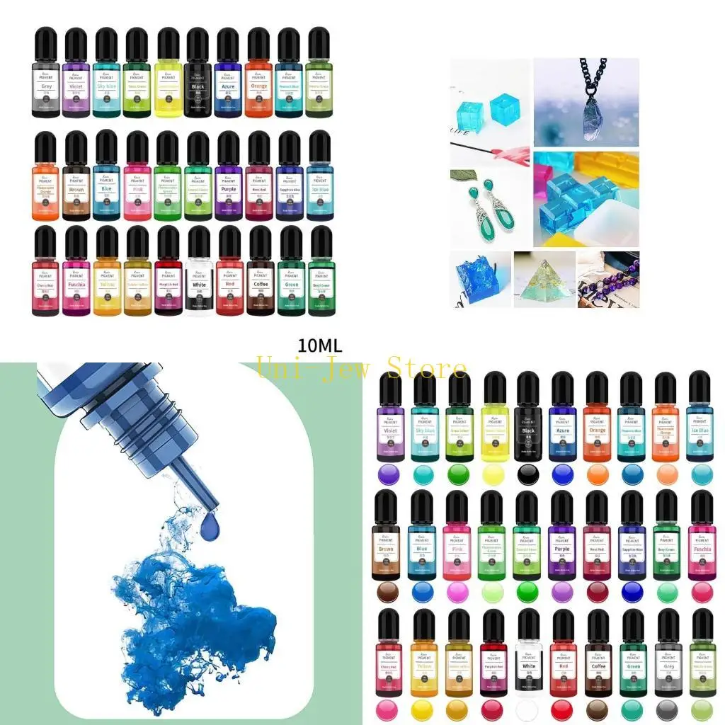 40GB 30 Colors Versatile Epoxy Resin Colourant Highly Concentrated Oil Based Pigment for DIY Crafts Long Lasting Liquid Dye