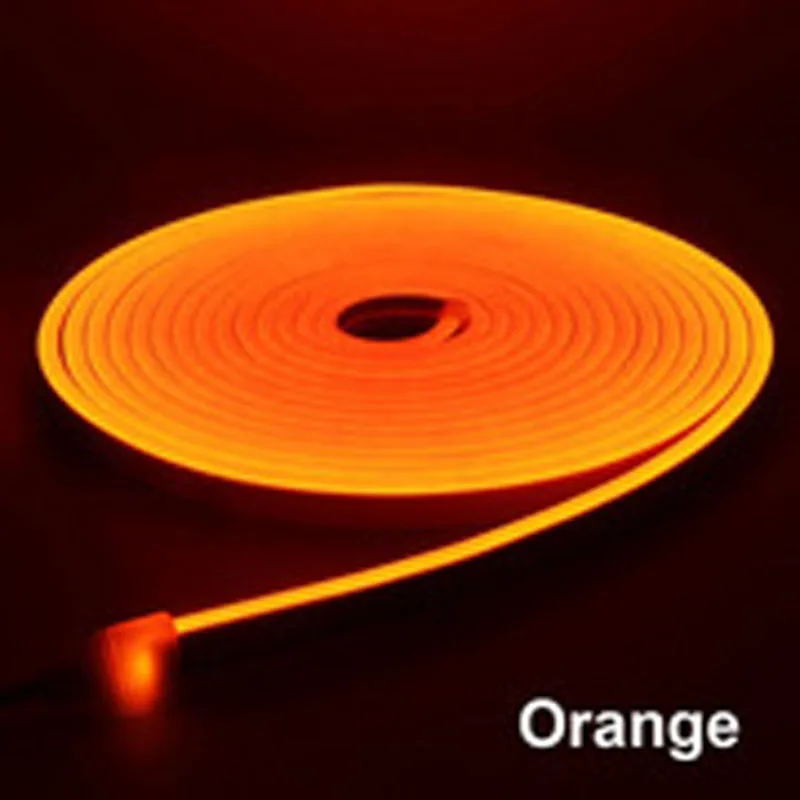 5m 12v 6mm 8mm Waterproof Neon Flexible Strip Amber Orange 1700k Yellow 2200k Outdoor Sign Window Logo Landscape Garden Light
