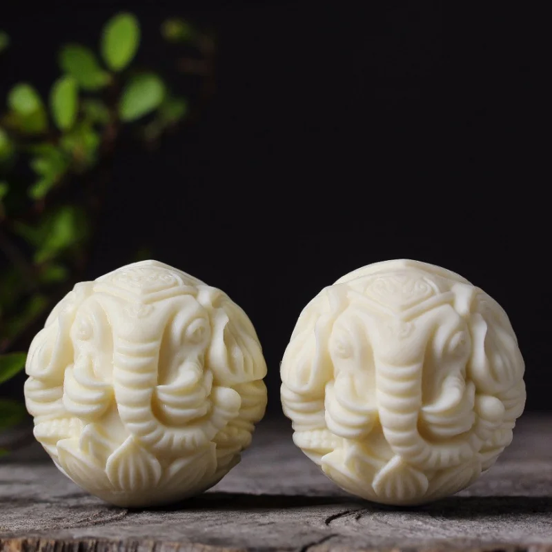 Ivory Nut Carving Handball Lucky Elephant Health Care Ruyi4cmFitness Plate Play Solid Bodhi Seeds Handheld Artsy Object