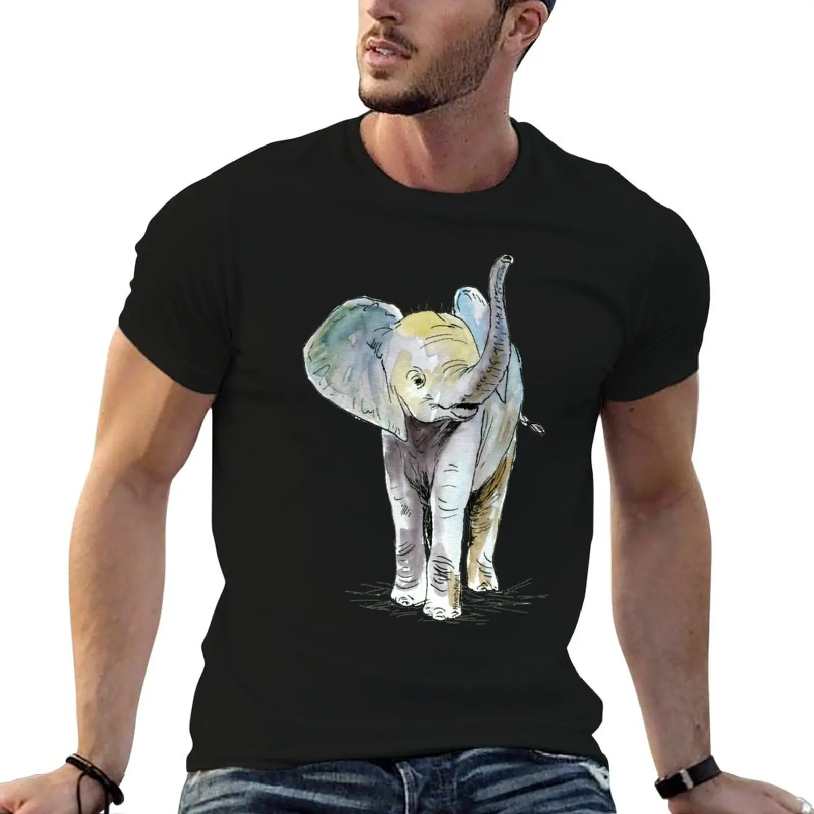 

Baby Elephant T-Shirt funny t shirts cotton man t shirts for men casual t shirt men 100% cotton luxury brand T-Shirt