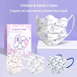 Cartoon Face Mask Adult Children Women Disposable Individually Wrapped Kawaii Cute Strawberry Rabbit Pink Purple Youth Mask