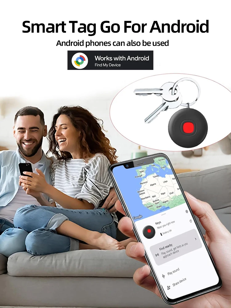 AliExpress Mini Smart Bluetooth GPS Tag for Android Phones, Support Google Find My Device, Anti-Theft Tracker for Bike/Pet/Luggage Portable