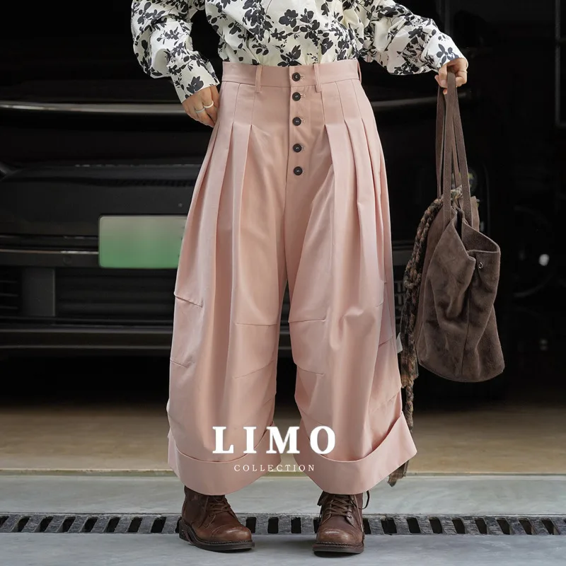 

LIMO 2025 Women's Cotton Lounge Pants High Waist Fleece Lined Trousers Casual Comfortable Wide Leg Pants for Autumn Winter