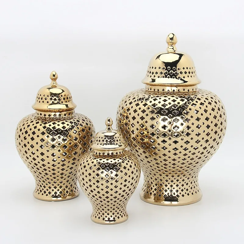 

Ceramic hollow general jar home living room decoration handicrafts high-end decoration