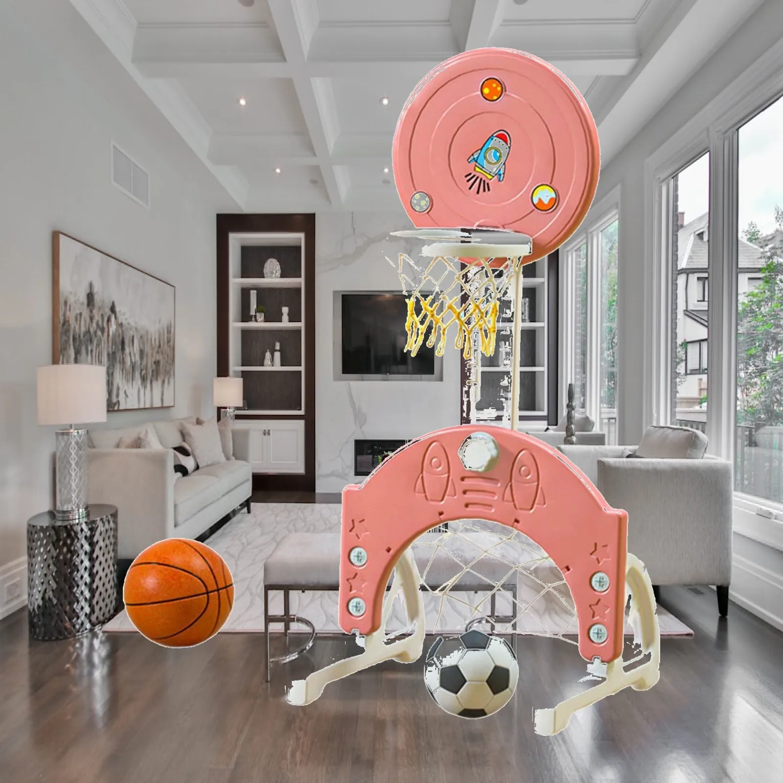 Kids Sport Basketball Hoop Activity Adjutsable Height Kids Sport Toy for Age 3 4 5 6 Party Toy Boys and Girls Class Activity