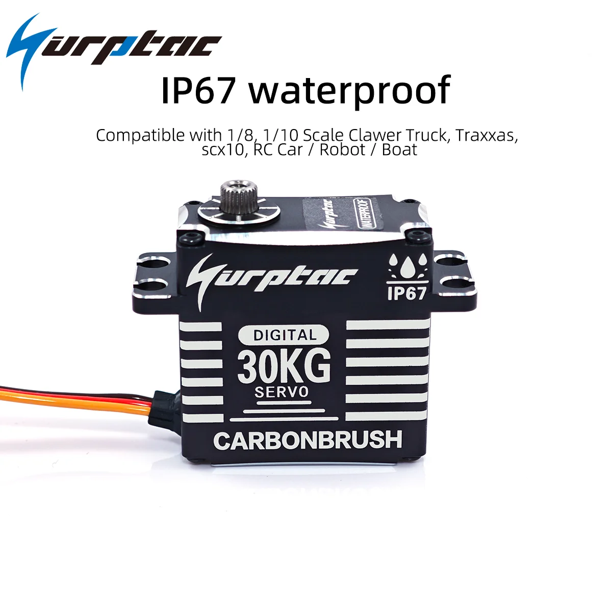 30KG IP67 Waterproof Full Metal 180/270/360 Degree Large Torque Digital Servos Steel Gears 25T Arm For RC Car Helicopter