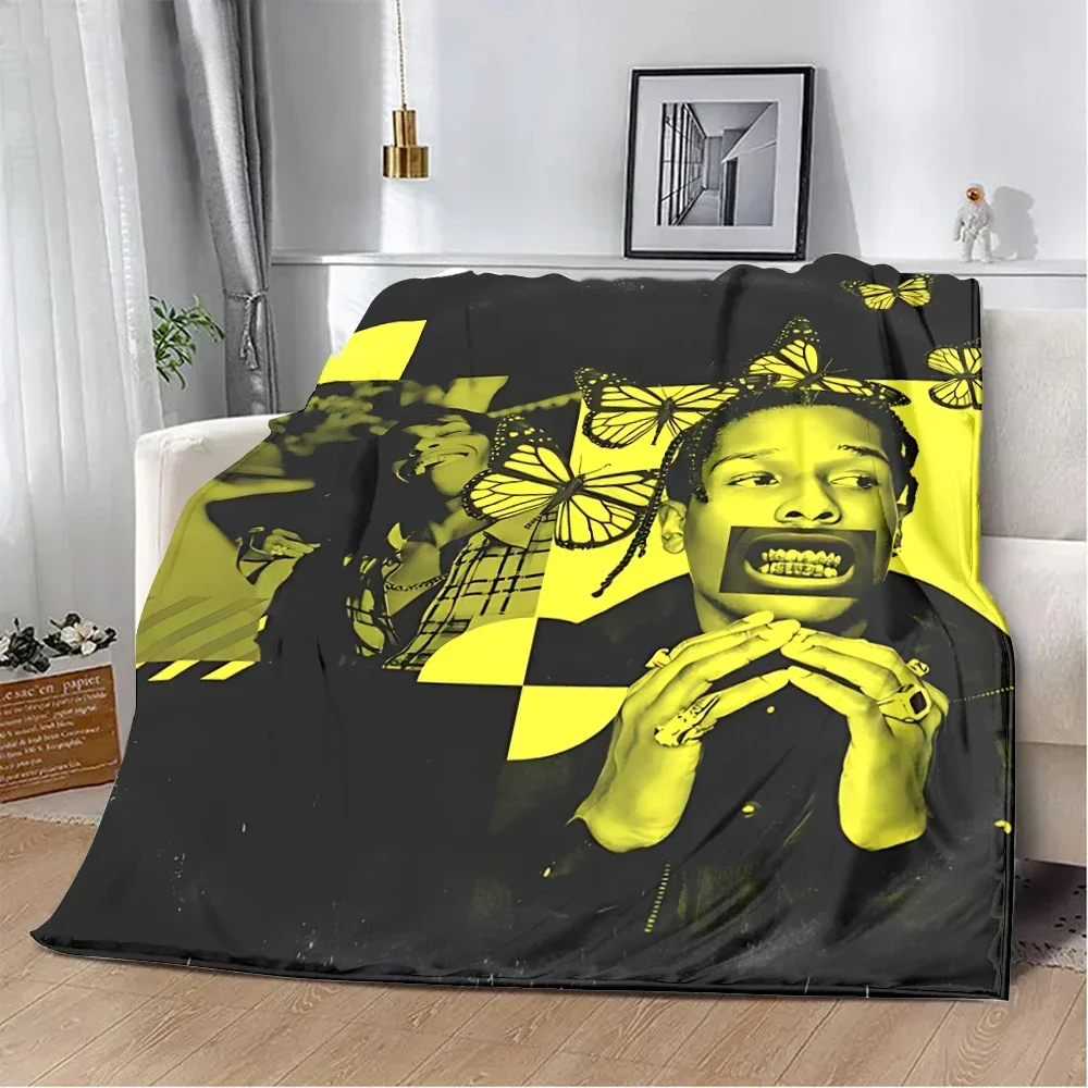 2026 Fashion Rapper A-Asap Rockys Printed Blanket Picnic Blankets Warm Blanket Soft And Comfortable Blanket Home Travel Birthday