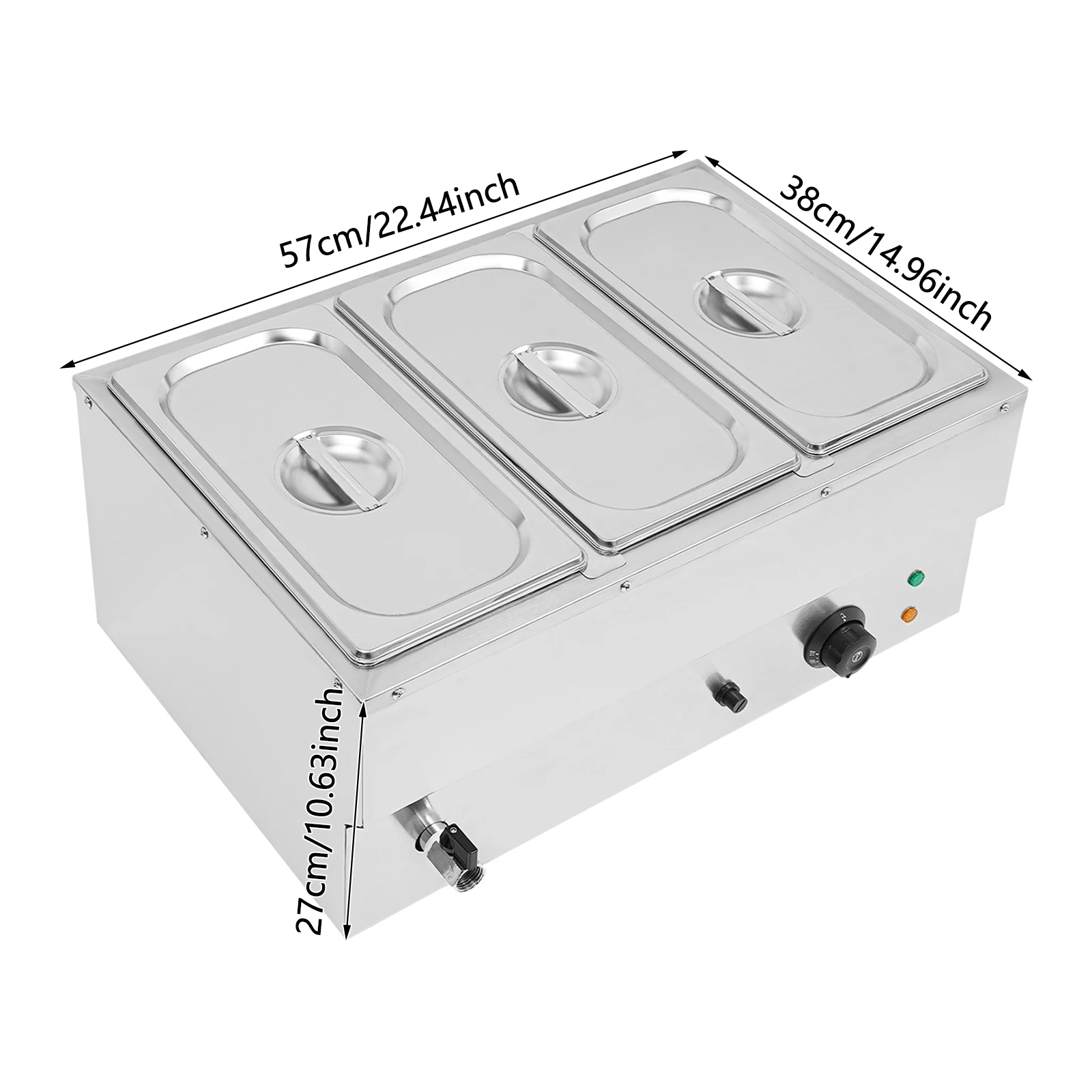 3-Platten Elektrischer Kommerzieller Speisenwärmer Buffet-Server Tellerwärmer mit Temperaturregelung 220V für Büro-Cafeteria, Schul-Cafeteria, Geburtstagsfeier