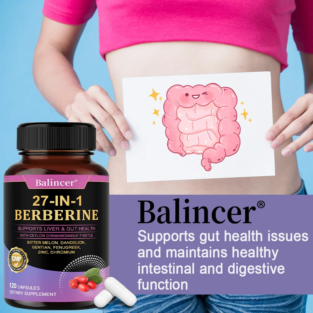 Berberina con cápsula de canela de Ceilán, sistema inmunológico antioxidante, función de salud y gastroentérica, apoya la salud del corazón