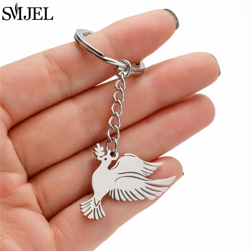 Metal Animal Pendant Keyring Fashion Unicorn Owl Butterfly Keychain Stainless Steel Key Chain Ring Accessories Creative Gift