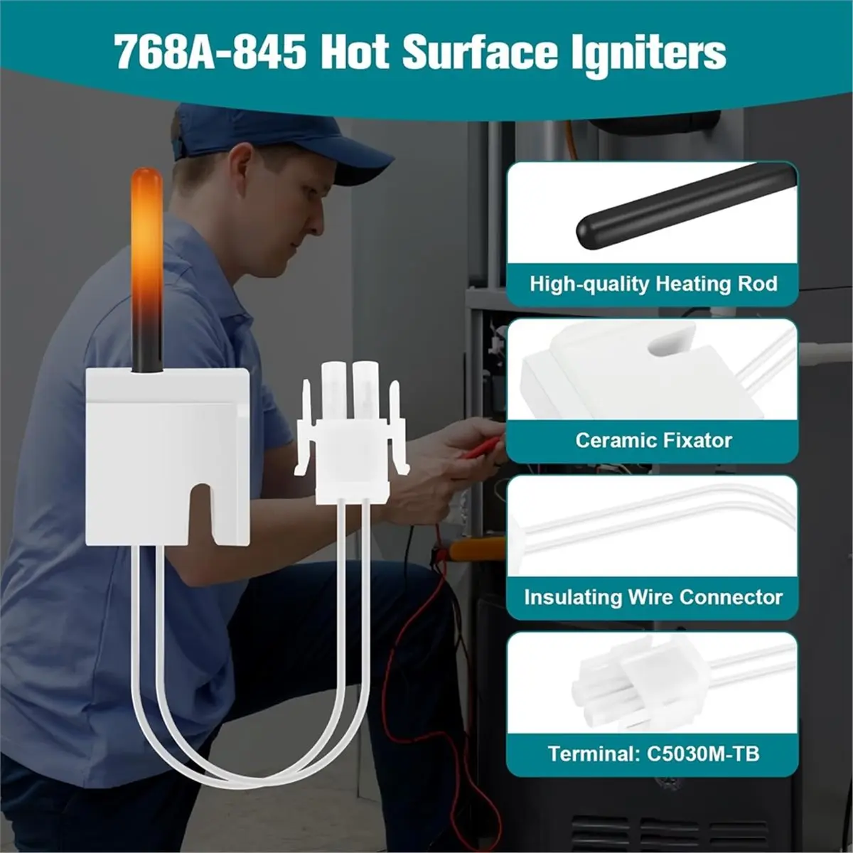2026 New Upgraded 768A-845 Furnace Hot Ignitor for Trane Silicon Nitride Ignitor, 768A-845 Replace