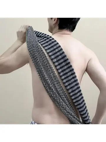 Exfoliating Washcloth Back Scrubber for Shower for Men Silver-ion Multi-Function Foam Bath Towel Ultra-Long Exfoliating Towels