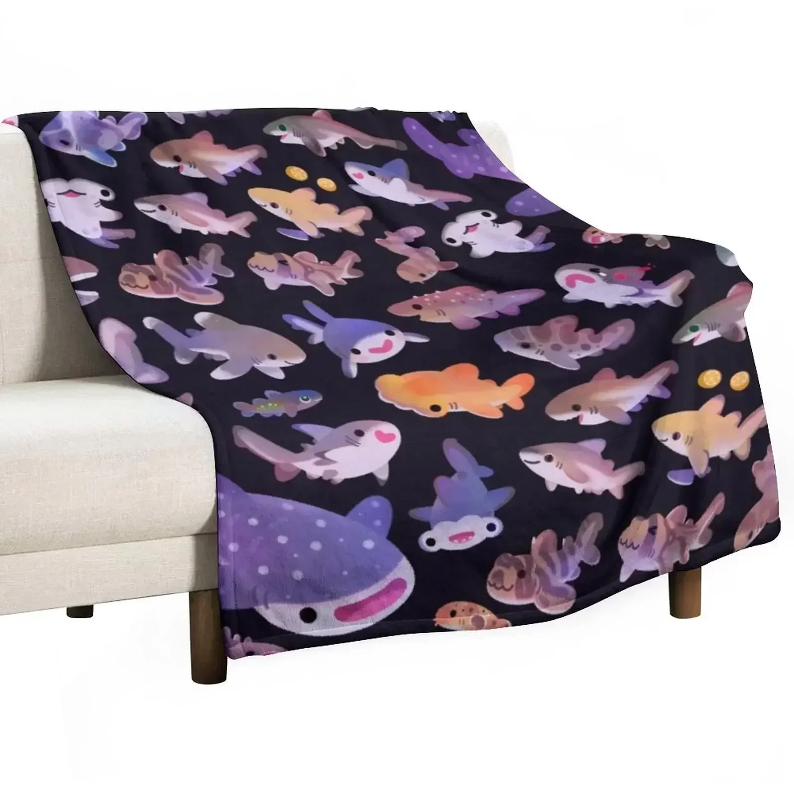Shark day 2 Throw Blanket Plaid on the sofa Soft Plush Plaid Stuffeds Weighted Luxury Flannels Blankets