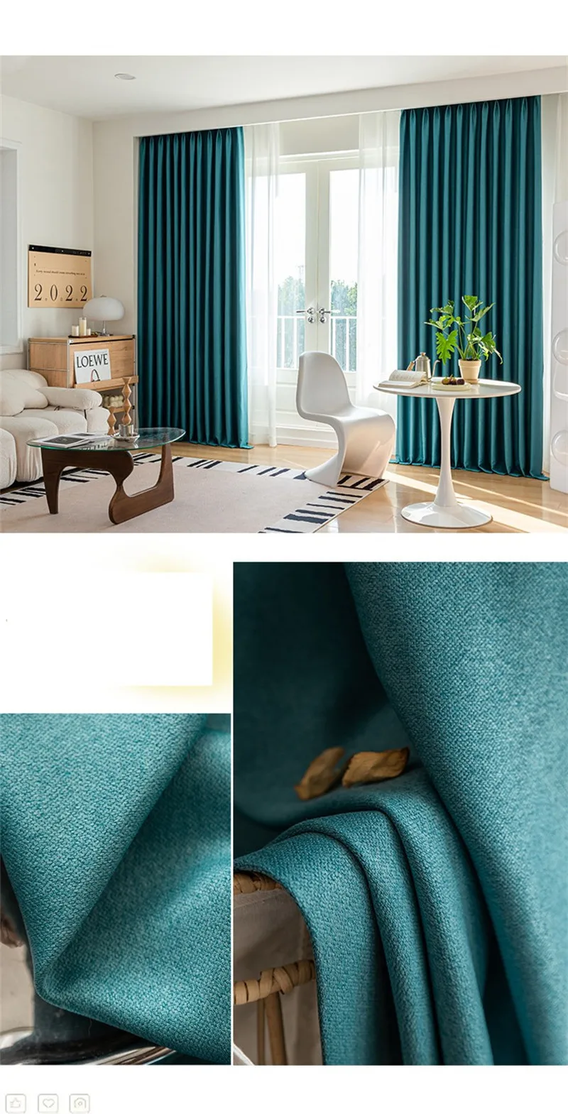 310 cm Höhe 75–90 % Verdunkelungsvorhänge für Wohnzimmer, einfarbig, passender Klang, reduziert Beige, Schlafzimmervorhänge nach Maß – Detail 29