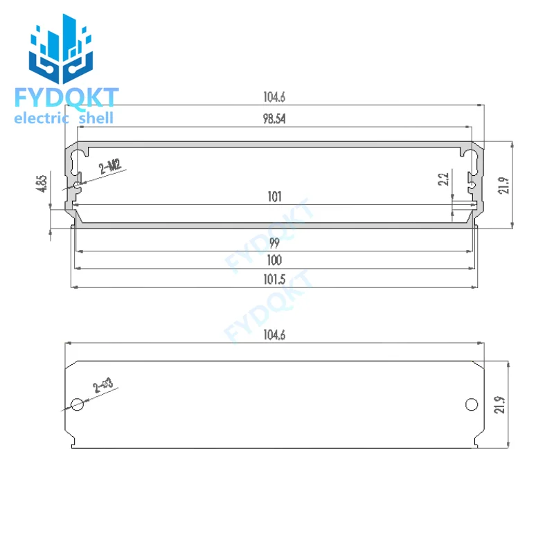 แผงวงจรควบคุมแบบแบน PCB 80/130x105x22mm กล่องโปรไฟล์อลูมิเนียมอะลูมินัมอัลลอย