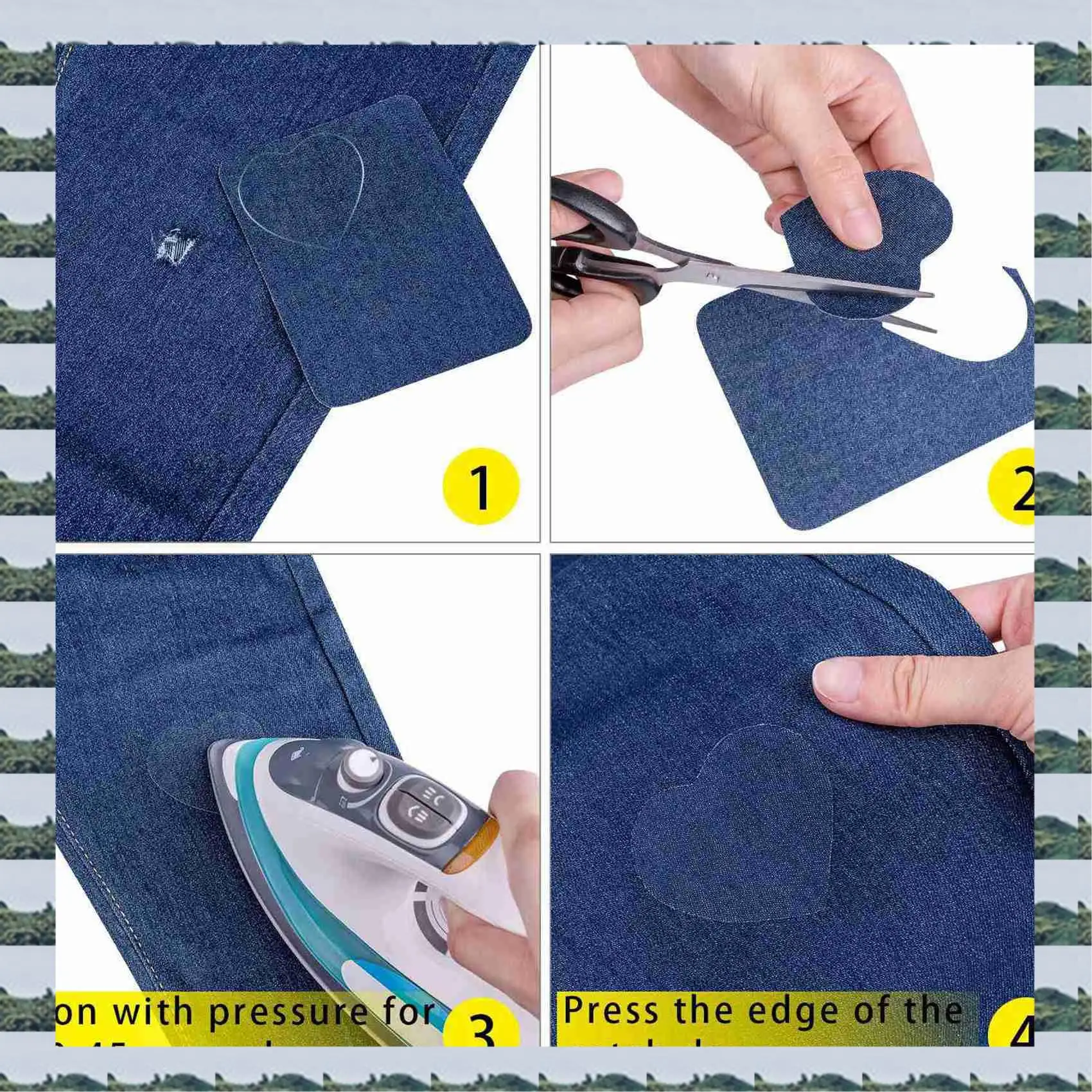 

Джинсовые нашивки ABQR для одежды, джинсов, 36 шт., 3 цвета (4,9 x 3,7 дюйма)