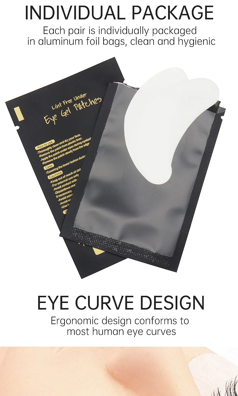 50/100/200Pairs Pads Wimpern Verlängerung Unter Augen Pads Für Wimpern Verlängerung Liefert MakeupLashes PatchTip Aufkleber augenklappen – Detail 2