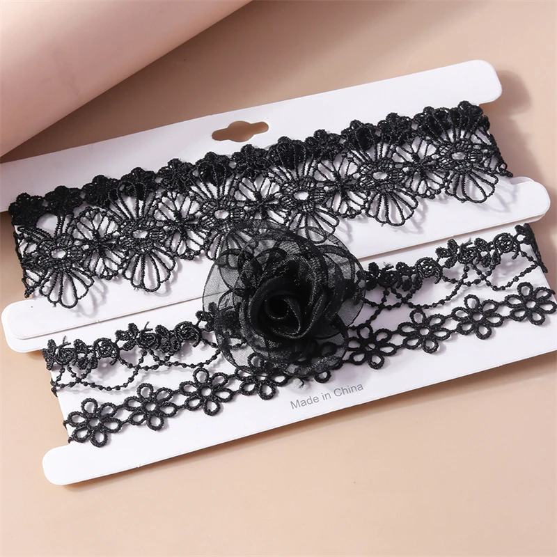 Koreanischer Stil, schwarze Spitze, Blumen-Halskette für Frauen und Mädchen, Party, Festival, Schmuck, Geschenke – Detail 11