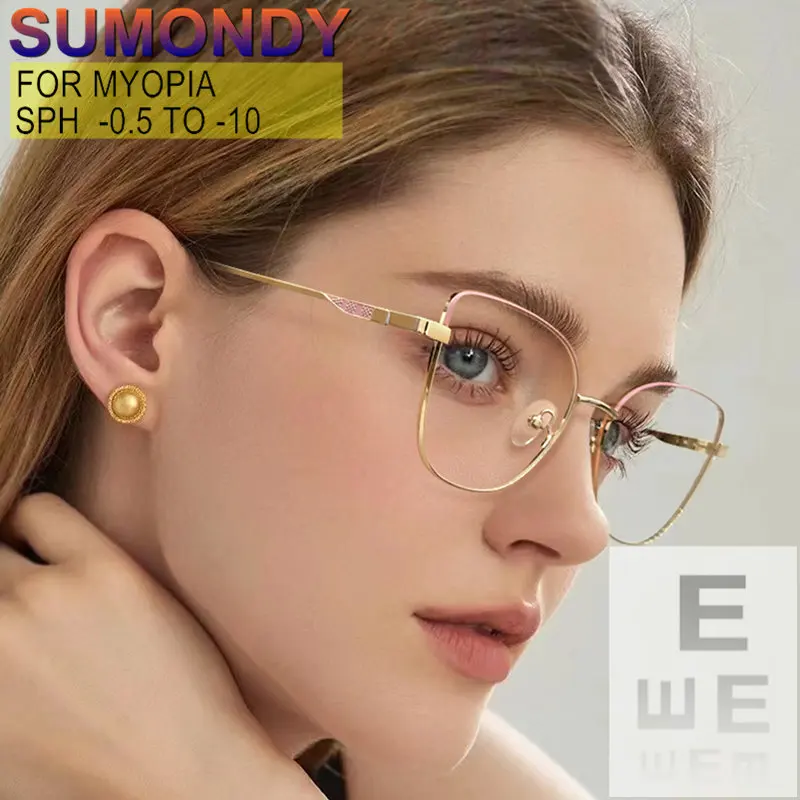 

Очки по рецепту для близорукости и астигматизма мужской женский кошка глаз сплав рама линзы синий свет блокировка или фотохромные индивидуальный сфера -0.5 до -10.0 цилиндр -0.5 до -2.0 UF187