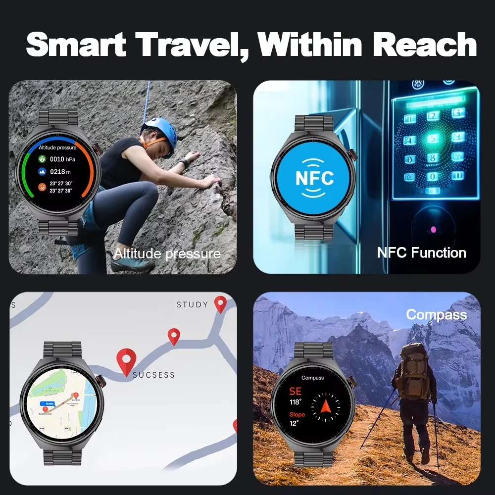 2025 LF38 Smart Watch Gift  NFC GPS IP 68 Fitness Tracking 1.6inch Voice Assistant Compass Bluetooth DIY Faces Sport Smartwatch