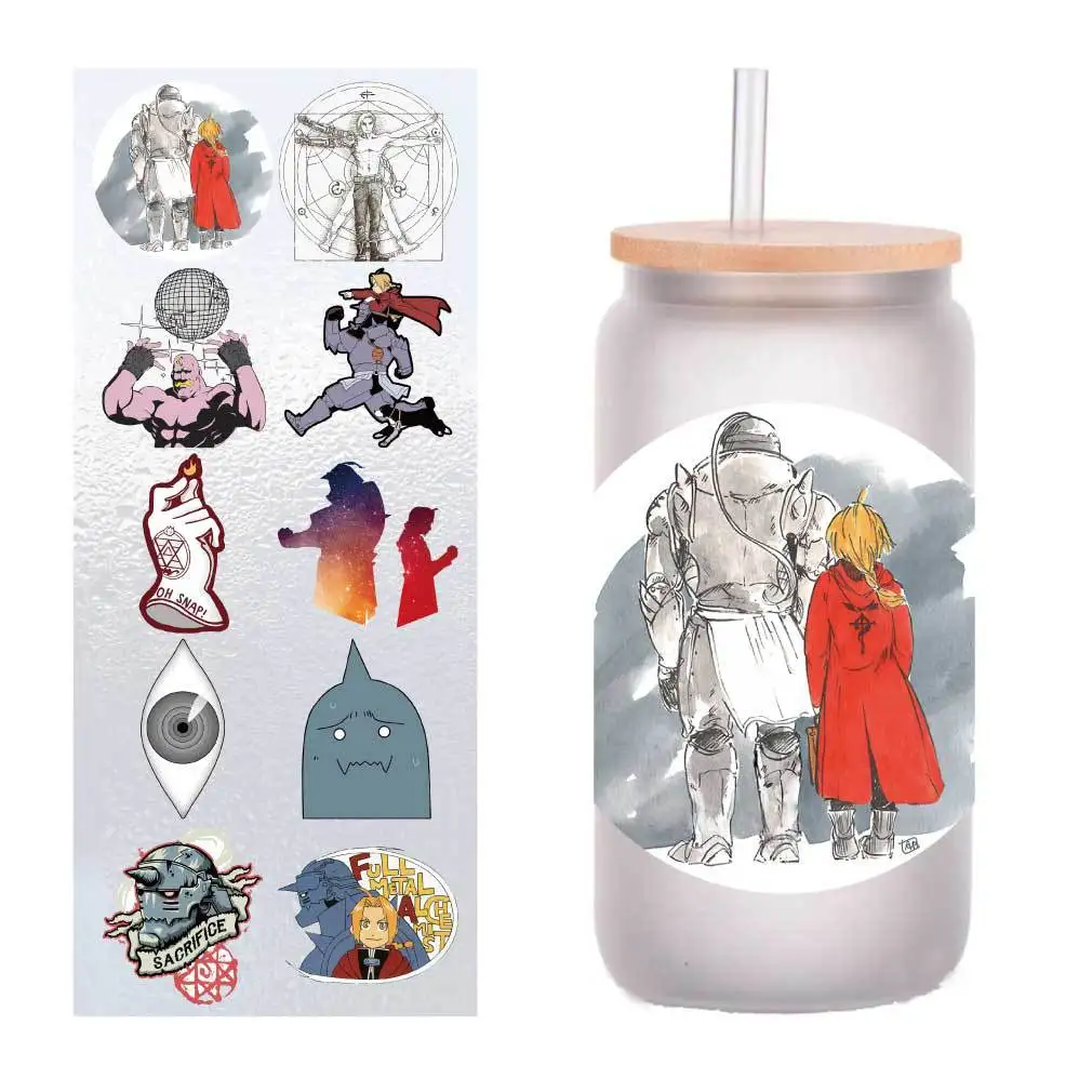 

10 sheets/Edward the Alchemist of Baosteel UV Transfer Sticker Crystal Label Pen Cup Sticker Set Four Inches