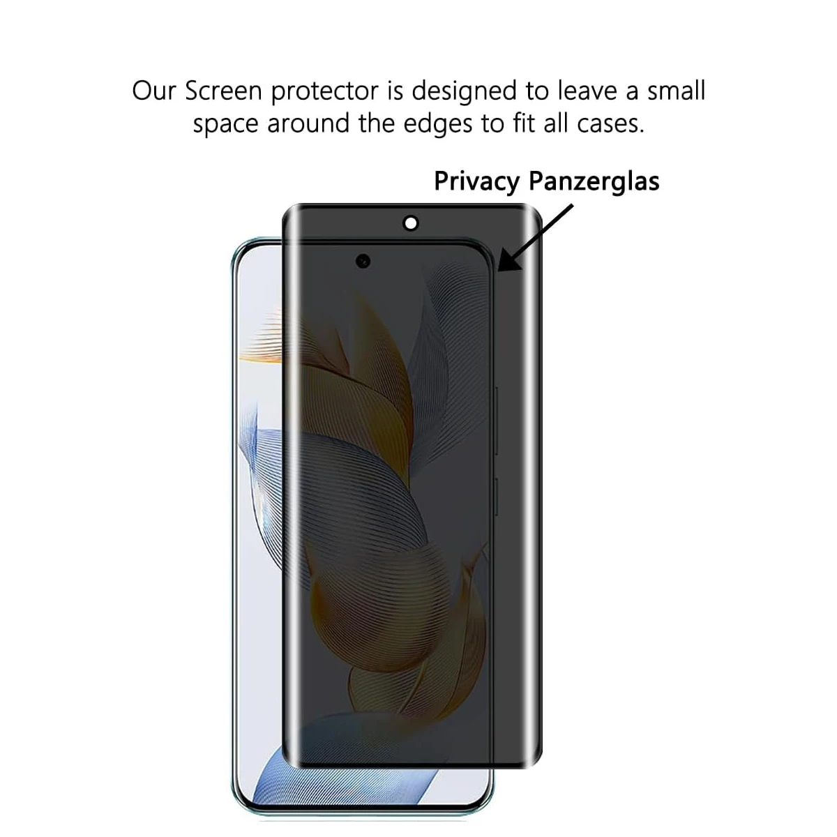 Protetor de Tela Anti Spy para HONOR 90, Privacidade 3D, Vidro Temperado, 9H Peep Case Friendly, Alto Alumínio