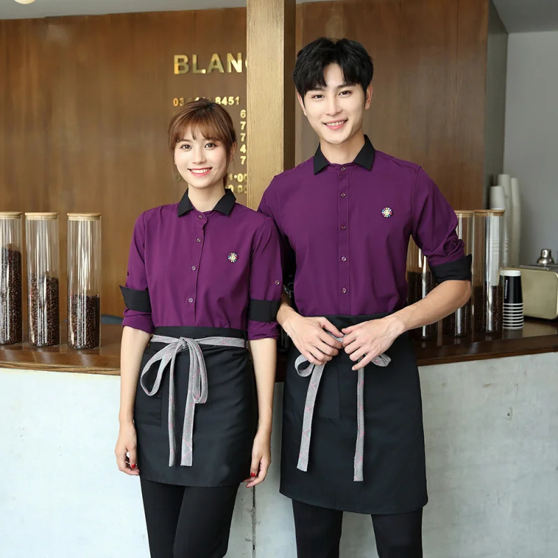 

Hotel Work Uniforms Autumn Winter Women Hot Pot Restaurant BBQ Restaurant Hotel Tea House Western Restaurant Waiter Long Sleeve