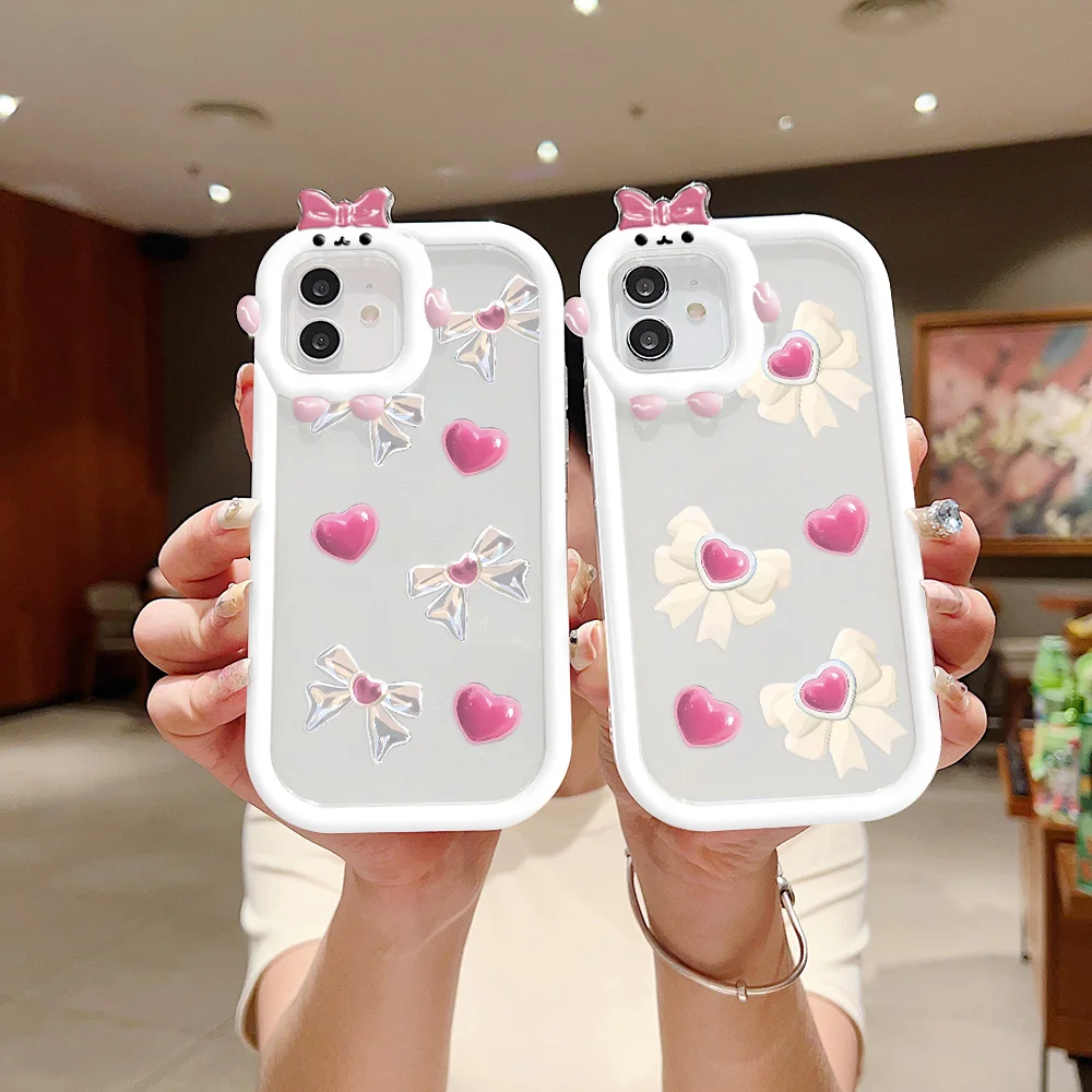 Pink Love Heart Case For Xiaomi Mi 11 Lite 5G NE Cover Redmi Note 12 11 10 9 Pro 10S 11S 9S Redmi 12C 11A 9A 9C 10C Poco M5s M2