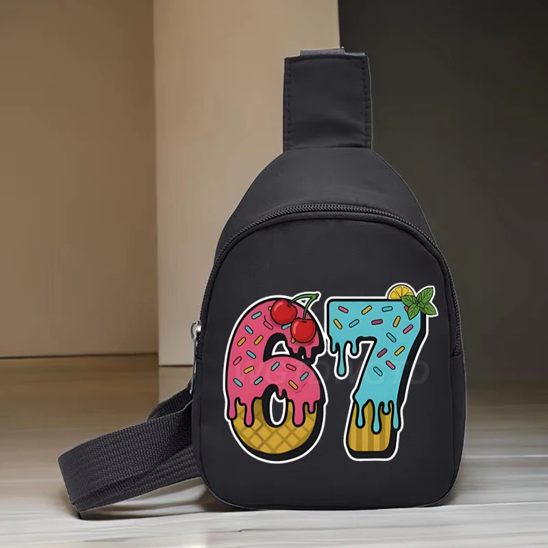 

Мини-сумка Six Seven Ice Cream Drip, детские подарки, сумка через плечо с длинным ремешком, кошельки и сумки 67, детская нагрудная сумка Six Seven Memes