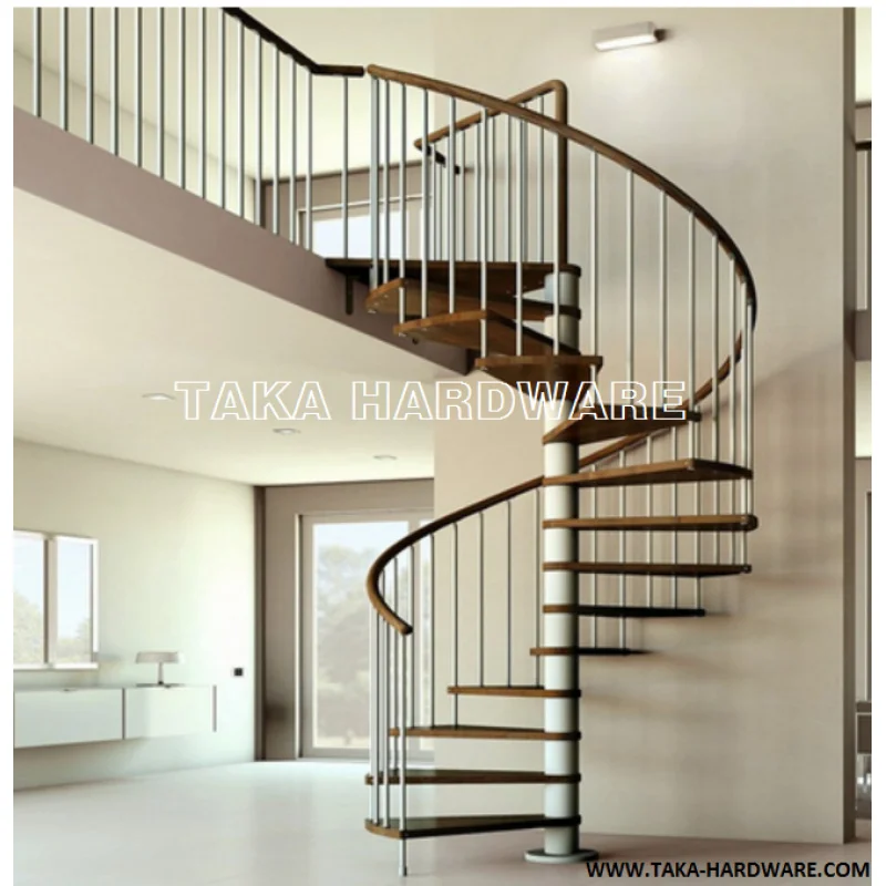 Custom.TAKA Real Stairs with solid wood Treads and Handrail Indoor Antique Staircase stairs