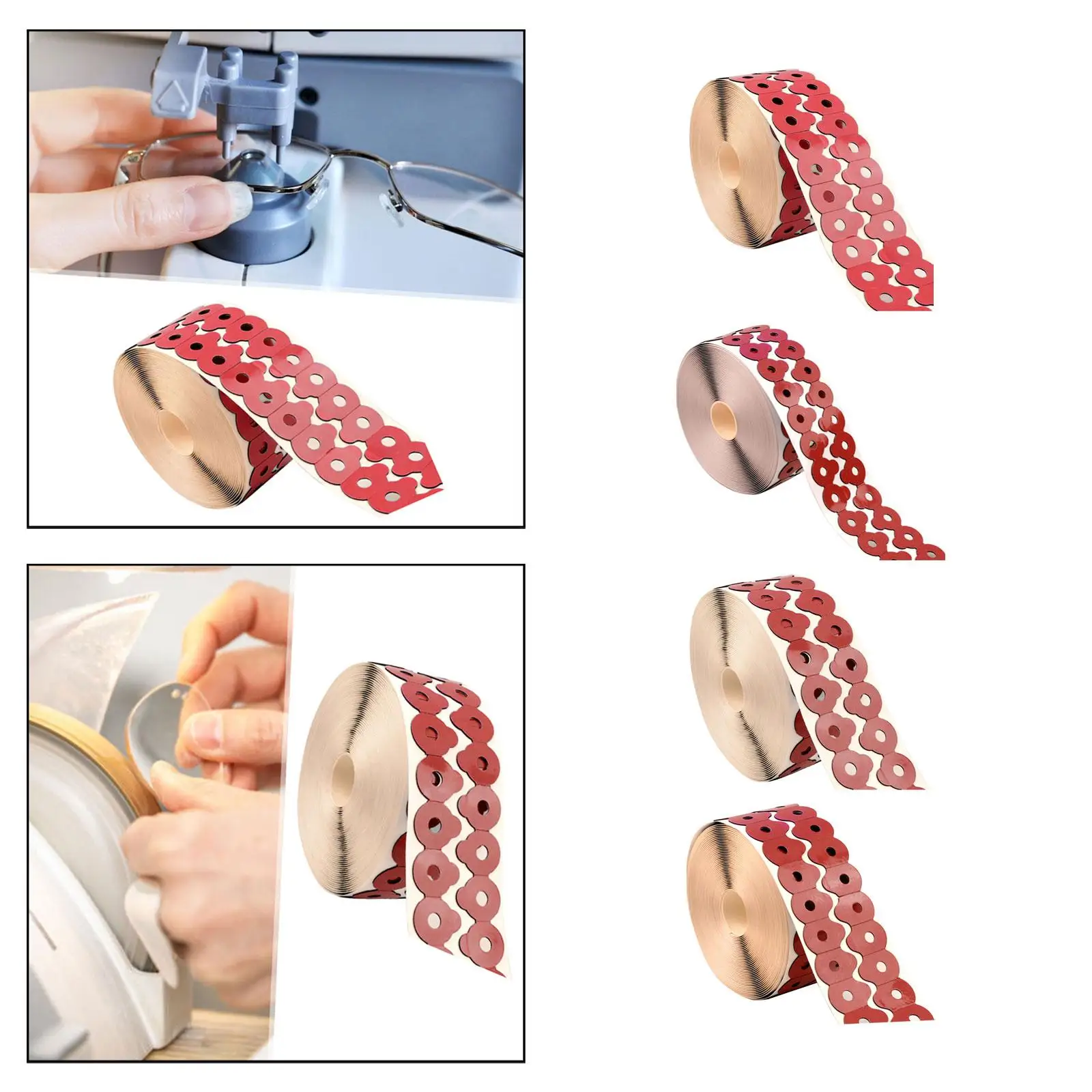 Imagem -05 - Almofadas de Bloqueio de Afiação de Lente 1000 Peças Vermelho Portátil para Processamento de Lentes Acessórios de Óculos Fita Adesiva Dupla Face