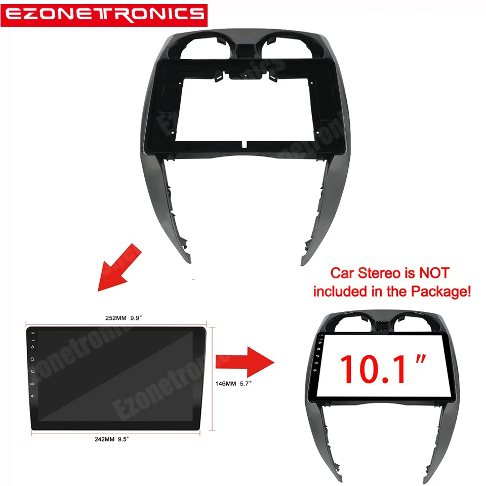 Panel deski rozdzielczej 10.1 cal dla Nissan Note 2 E12 2012-2021 RHD Radio odtwarzacz 2Din samochodowy odtwarzacz DVD rama Audio adapter montażowy