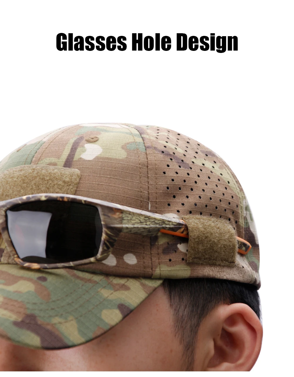1/2 stücke Neue Männer Camouflage Baseball Kappe Atmungsaktive Sonnencreme Hut Outdoor Sport Jagd Wandern Camping Strand Angeln Sonnenhut – Detail 5