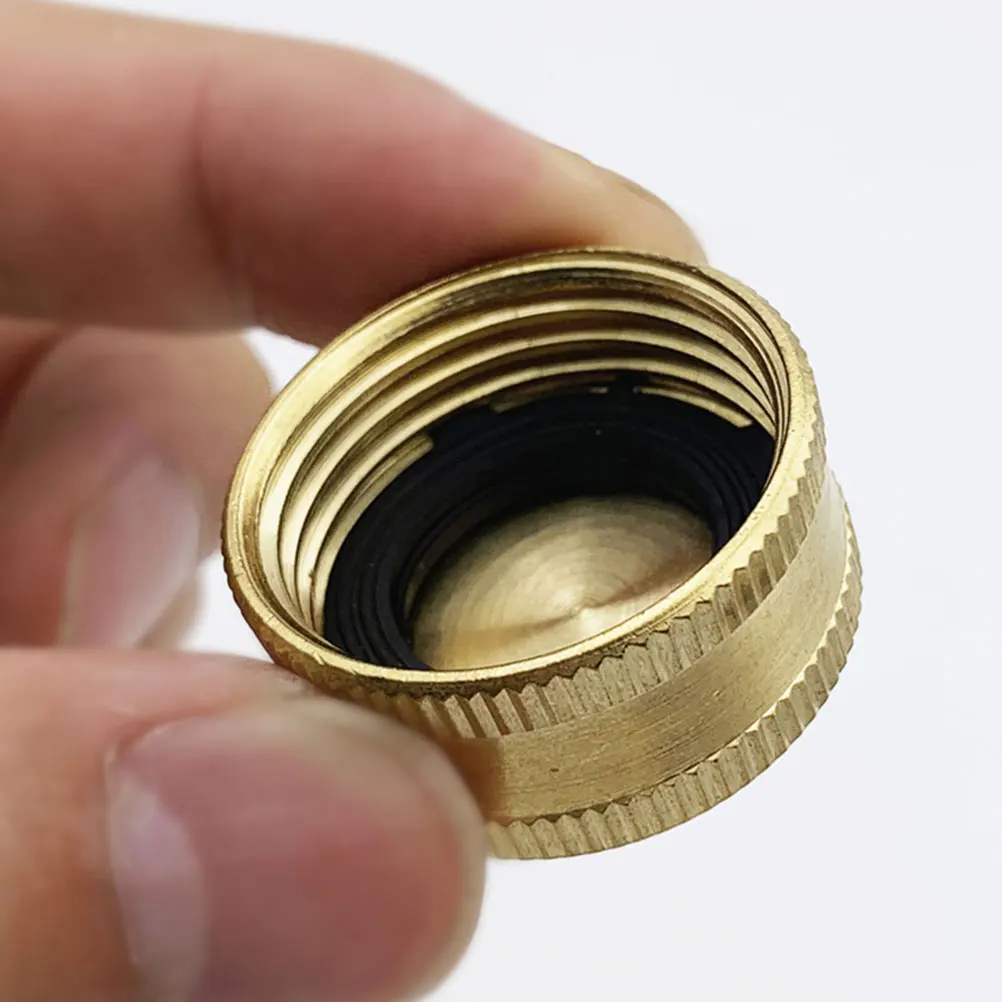 

2pcs Caps 3/4 Inch Female Thread Garden Hose Fittings Brass Stopper Brass Garden Hose Cape Supplies Water Plugs