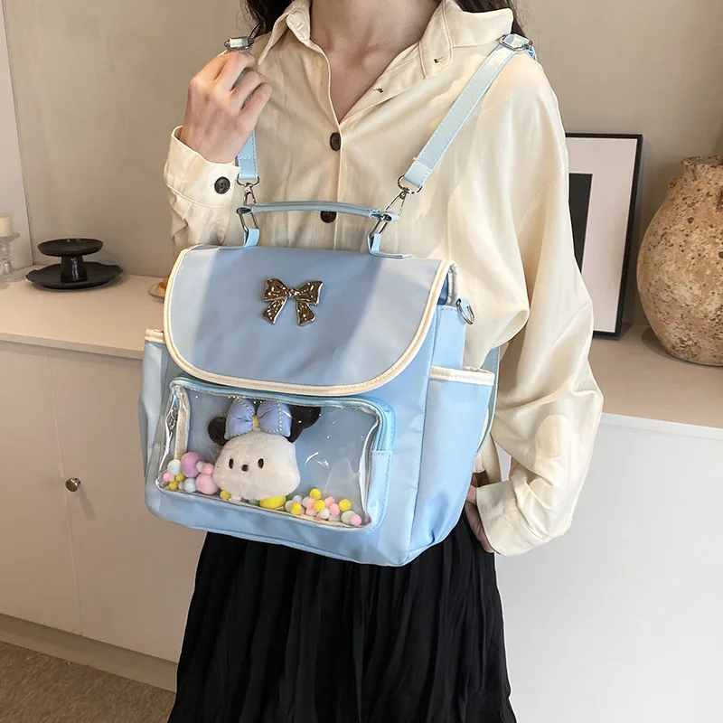 New Cute Backpacks for Teenagr Girls 2024 Kawaii Canvas School Bag Spring High-capacity Preppy Style Rucksack Сумка Bolsos